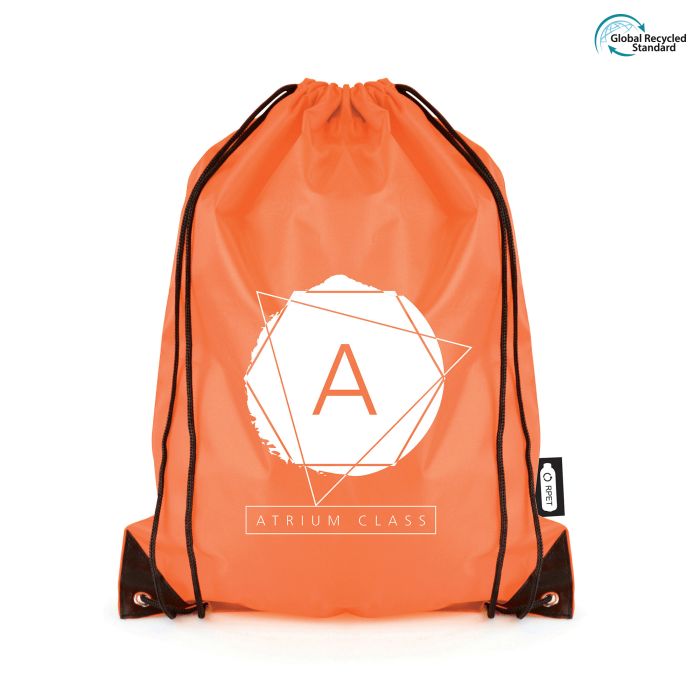 RPET Pegasus Drawstring Bag-Amber RPET Pegasus Drawstring Bag-Amber