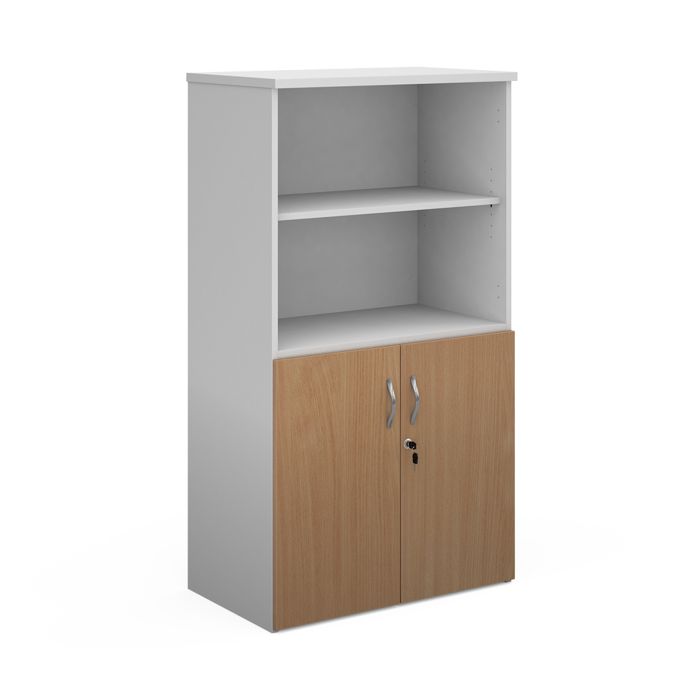 Duo combination unit with open top-White/Beech Duo combination unit with open top-White/Beech
