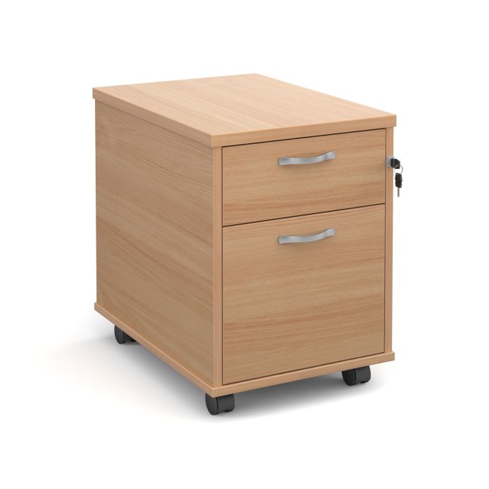 Mobile pedestal with silver handles-Beech Mobile pedestal with silver handles-Beech