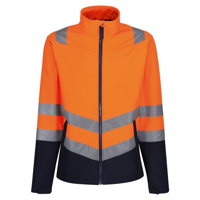 Pro hi-vis softshell jacket - Orange/Navy - S Pro hi-vis softshell jacket - Orange/Navy - S
