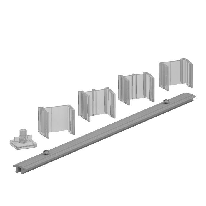 Aluminium framed screen rear bracket - mid-runs - Clear Aluminium framed screen rear bracket - mid-runs - Clear