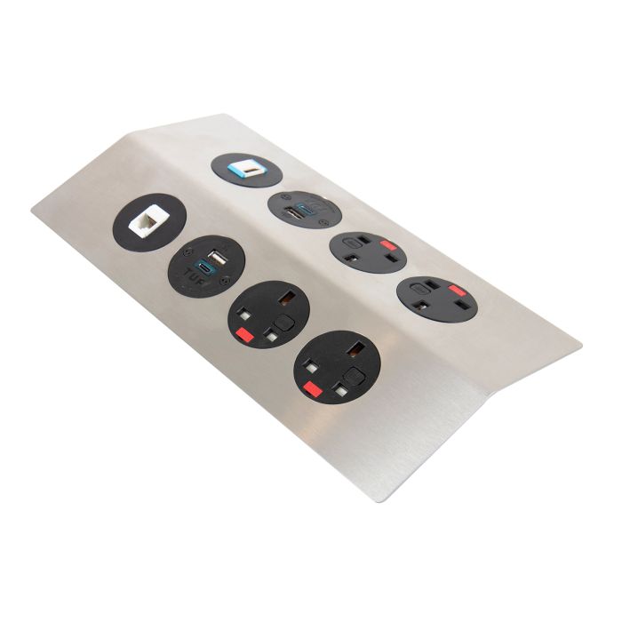 Tholus in-table power module 2 - Brushed Steel/Black Tholus in-table power module 2 - Brushed Steel/Black