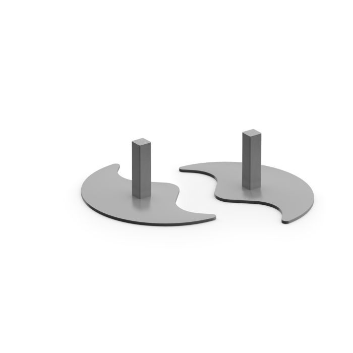 Vibe floor standing screen feet (pair)-Silver Vibe floor standing screen feet (pair)-Silver