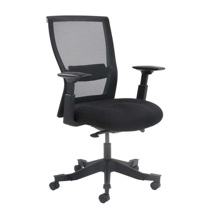 Yasmin mesh back operator chair with fabric seat and mesh back - Black Yasmin mesh back operator chair with fabric seat and mesh back - Black