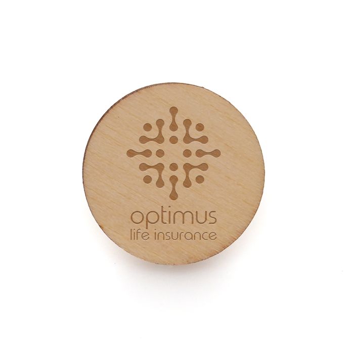 Small Round Wooden Badge Small Round Wooden Badge