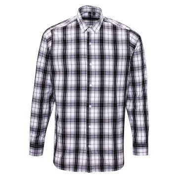 Ginmill check cotton long sleeve shirt