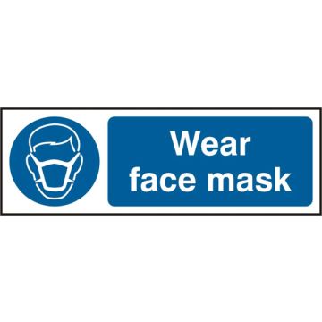 WEAR FACE MASK  SAV 300MM X 100MM - White/Blue