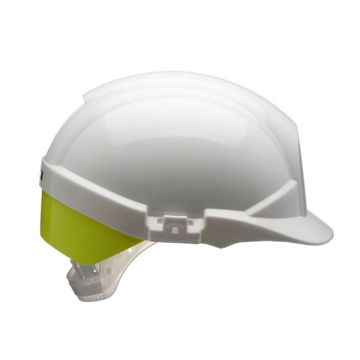 REFLEX SAFETY HELMET WHEEL RATCHET C/W YELLOW FLASH - White
