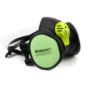 BEESWIFT FFA2P3 MAINTENANCE FREE HALF MASK - Black/Green